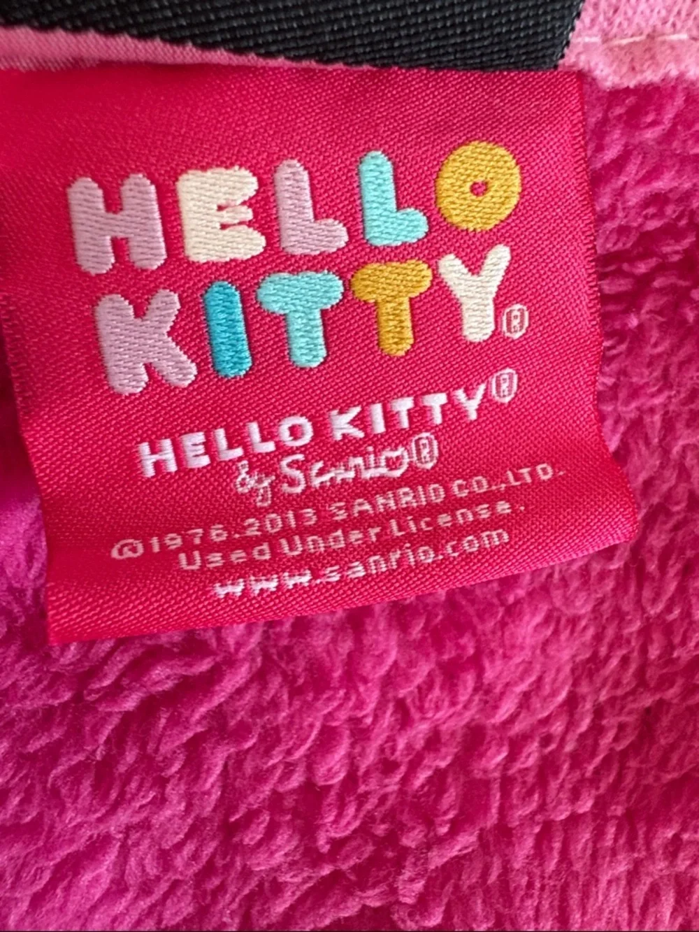 Hello Kitty Bright Pink Gumball Plush Blanket with Multicolor Accents